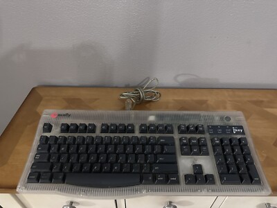 Macally iKey Apple Mac USB Keyboard Clear 104 Keys USB Ports iKey4 TESTED