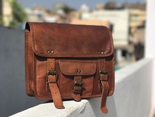 Motorcycle Side 2 Side Pouch Brown Leather Pouch Saddlebags Saddle Bag Panniers