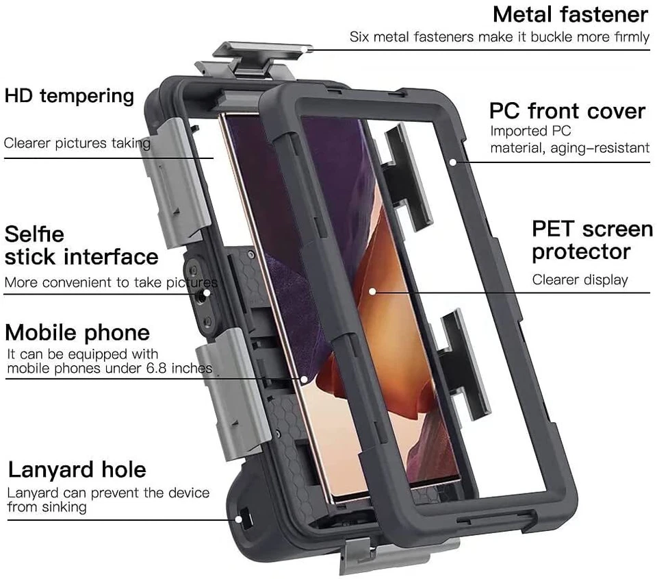 Funda de teléfono de buceo con snorkel submarino para iPhone 16/15/14/13/12/11Pro Max/XR/X Foto 4 de 4