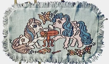 VTG ‘80’s My Little Pony Scatter Rug Possible Handmade 24”x40”w/Fringe