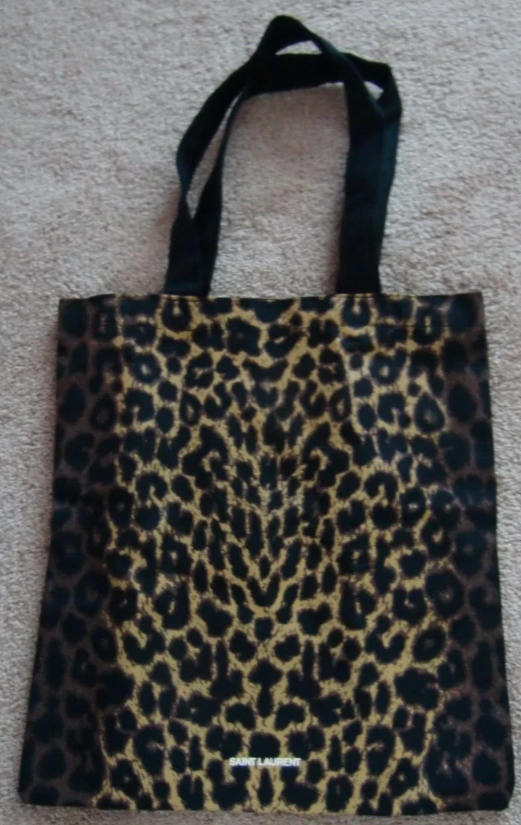 Saint Laurent Ysl Noe Leopard-Print Rive Gauche Tote