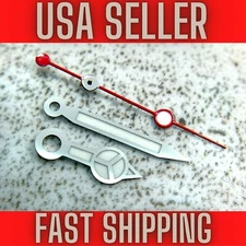 Silver/Red "MERC" Hands For Seiko NH35,NH36,7s26,7s36 SKX007.Green Luminous 