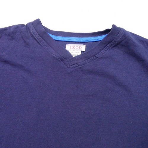IZOD Mens Blue Large V-Neck Long Sleeve T Shirt – Light Cotton Pullover - Picture 5 of 10