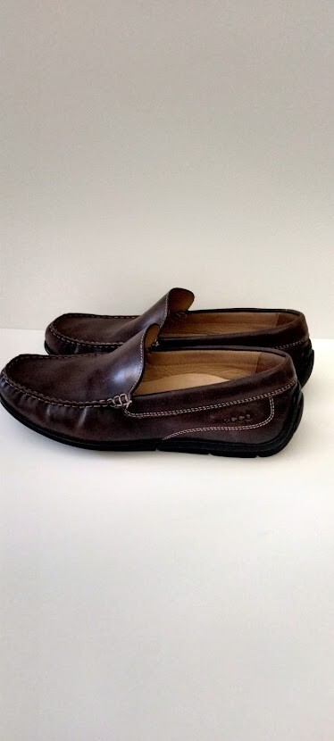 Ecco Men\'s Size 43 EU Brown Leather Driving Loafers‎ Slip On 590 Shoes Ecco 590 Mens Brown Leather Driving Moccasin Penny Loafers  main image 4