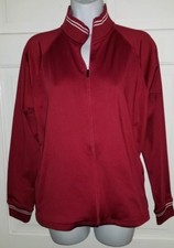 RUSSELL ATHLETICS crimson Red 70s Vintage Look Warmup Jacket. Women's M