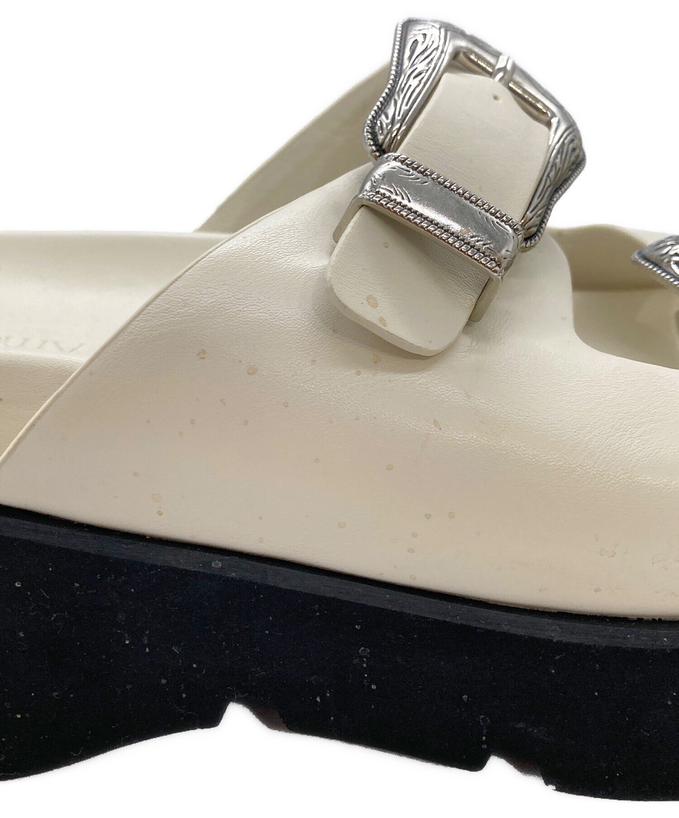 Ameri MEDI WESTERN BUCKLE SANDALS/ White/ Size: M - image 7