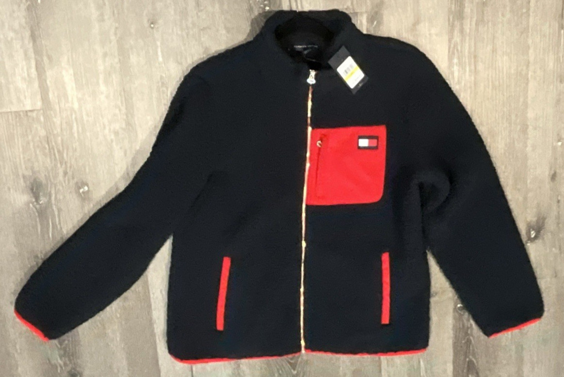 Tommy Hilfiger Women’s Navy Fleece Zip Front Jacket Pockets Size M NWT thumbnail 10