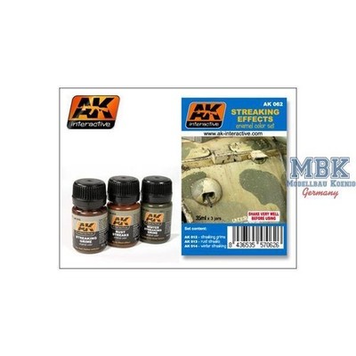 AK Interactive S.L. AK-062 Streaking Effects enamel color Set