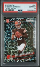PSA 10 2025 Panini Prizm - Rookies Shedeur Sanders #302 Lazer Prizm (RC) Browns