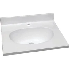 Design House® 19x17" Cultured Marble Single Hole Vanity Top In White