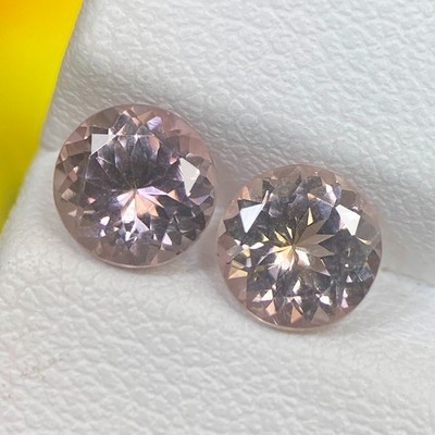1.76ct Tourmaline Pair Pink Natural 6 MM Round Cut Afghanistan Gem For Earring
