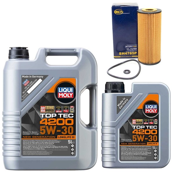 MotoröL Set 4200 5W-30 Liqui Moly 6 Liter + ÖLfilter FüR Bmw 5Er 520 525I E34-image