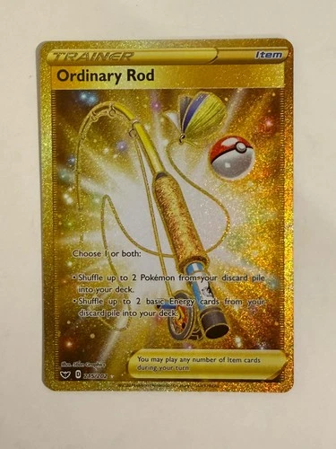 Pokemon - Ordinary Rod - 215/202 - SWSH Sword & Shield - Gold Secret Rare NM