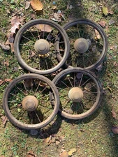 Antique Whitney Reed Victorian Spoke Wheel Cart Wagon Doll Carriage Buggy Lot