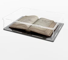 Book Display Case Clear Book Protector Case, Acrylic Display Cover Case for Book