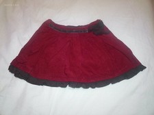 Girls 12-18 months red corduroy skirt, elasticated adjustible waist