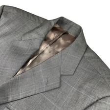 Ralph Lauren LRL Men's 100 Wool 3-Button Blazer Gray/Blue Plaid   40R