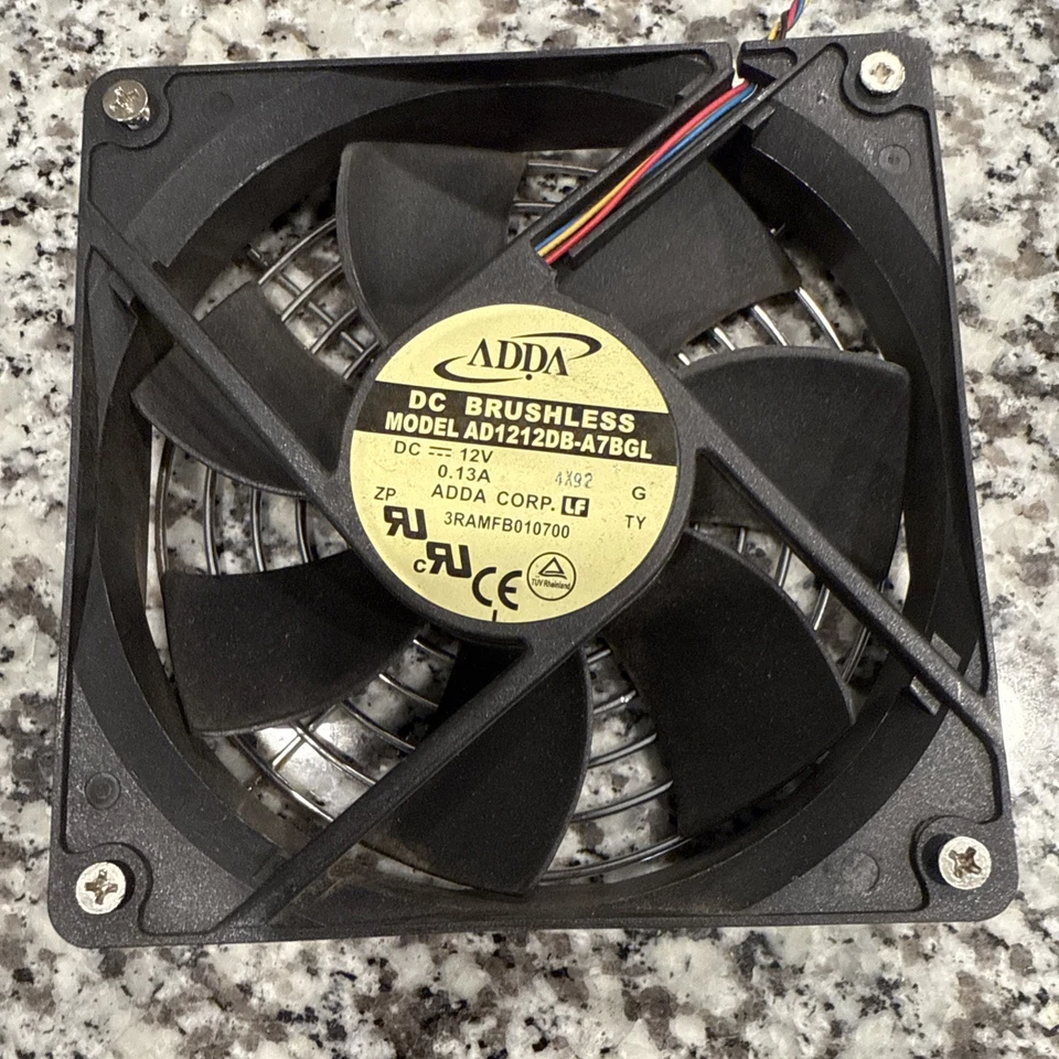 Adda DC12V 0.25A 92mm x 92mm x 25mm Fan 3Pin Brushless AD0912HS-A76GL 326704-001 - Image 2 of 4