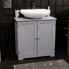 Modern Bathroom Sink Cabinet Under Basin Unit Cupboard Storage Furniture Grey
