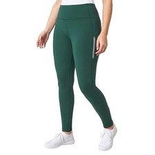 Mondetta Womens Green High Waist Active Leggings Ankle Zip Stretch Size M NWT