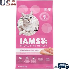 Turkey Dry Cat Food Sensitive Digestion Healthy Skin Nutrients Kibble 96oz New