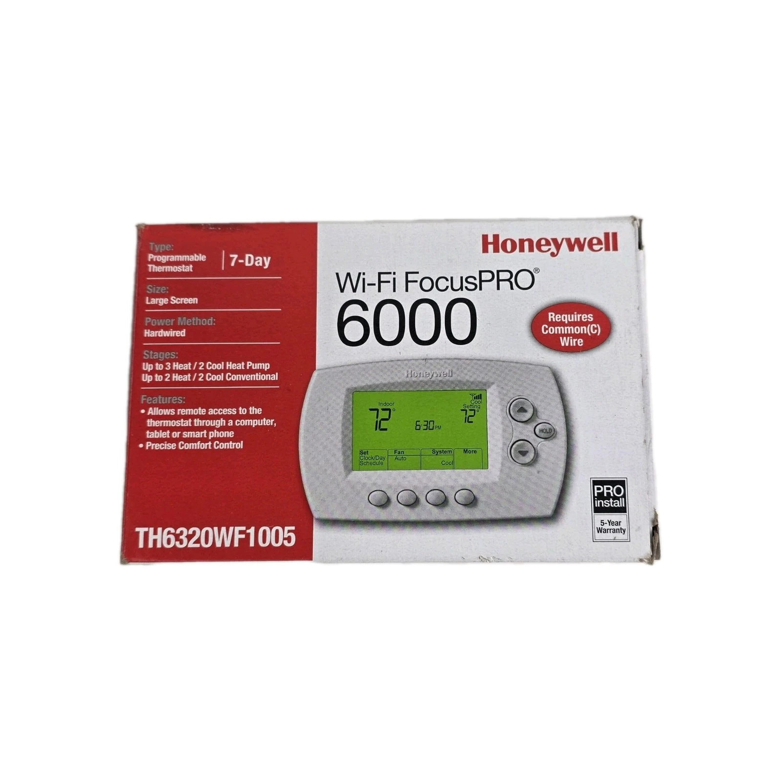 Honeywell thermostat TH6320WF1005 WiFi FocusPRO 6000