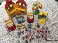 Large Peppa Pig Toy Lot House Camper Ferris Wheel Playhouse Figures cars