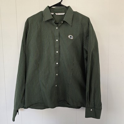 Women's Cutter & Buck Green Bay Packer Button Up Long Sleeve Shirt