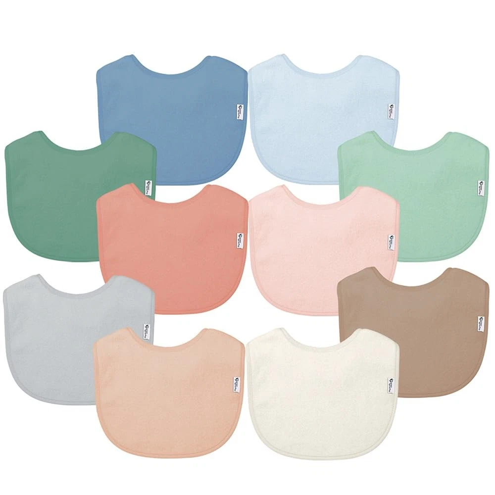Waterproof Baby Bib Soft Absorbent Terry Adjustable Closure For 3-12 Months