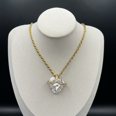Signed J Jansen Heart Necklace Brutalist Modernist Mixed Metals Heart  Love