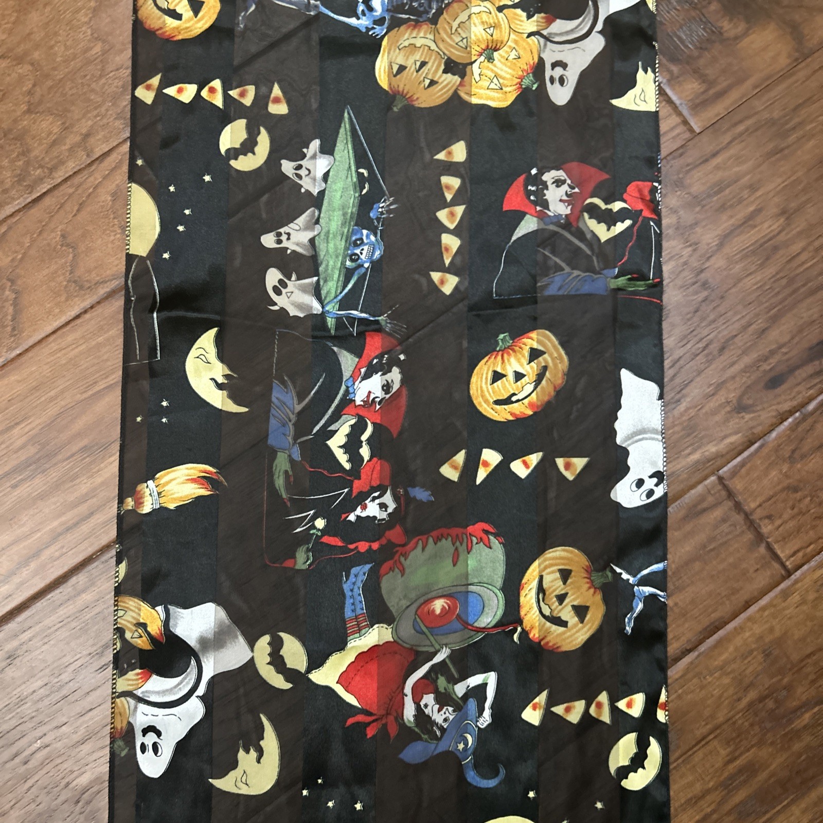 Halloween sheer solid stripe Rectangle Fashion Sc… - image 3