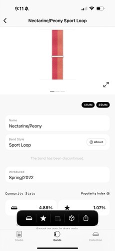 Apple Watch Sport Loop 41mm (38/40) Oryginalna nektarynowa piwonia OEM używana - Zdjęcie 5 z 8
