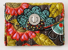Vera Bradley Quilted Multicolor Floral Folding Wallet, Credit Card Slots