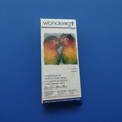 Wonderart Latch Hook Kit 12''X12''-Lovebirds Vibrant Colors Summer Craft