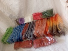 Vintage Latch Hook Rug Yarn Lot of 30 Mixed Blue Grey Green Ect