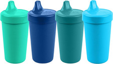 Spill-Proof Sippy Cups for Toddlers - Kids Reusable 10 Oz Set of 4, Dishwasher 