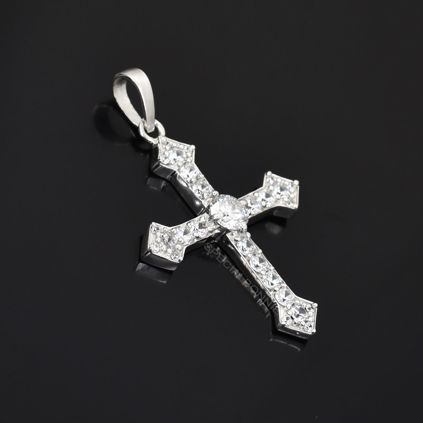 2.20 Ct Certified Diamond Unisex Cross Pendant ! FREE Diamond studs!