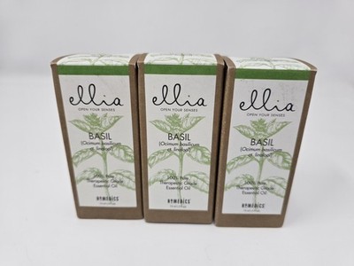 3 Ellia Aromatherapy Therapeutic Grade Basil Essential Oil for a Diffuser 15 mL
