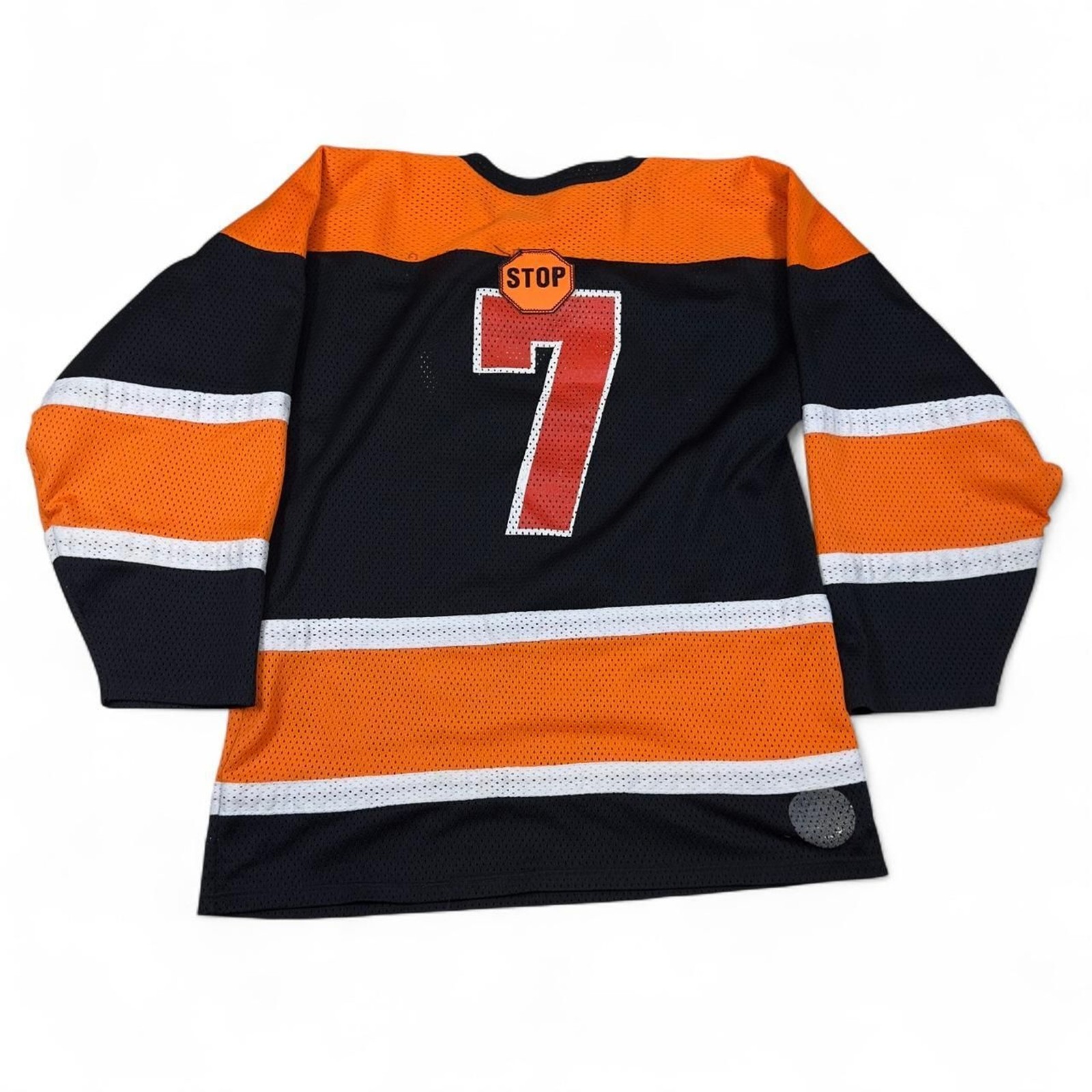 Princeton Hockey Jersey Men M Black Orange Mesh Vintage 80s Sports Graphic