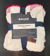 Broyhill Chenille Sherpa Throw 50” x 60”