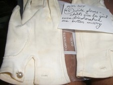 Vintage White Pearl Button Gloves Small Child Cat 5