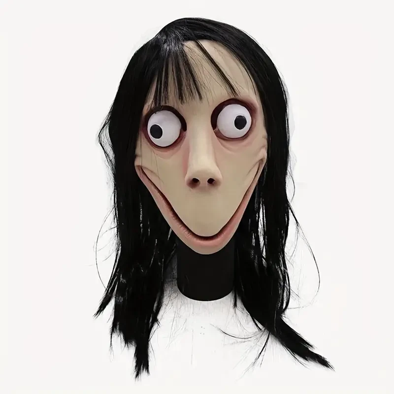 MOMO CHALLENGE MASK Internet Girl Creepypasta Smile New Demon Horror Scary  Face | eBay