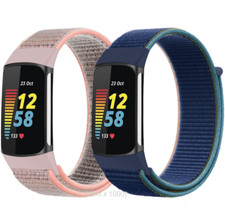 Nylon Sport Soft Loop Watch Band Strap Wirstbands For Fitbit Charge 5