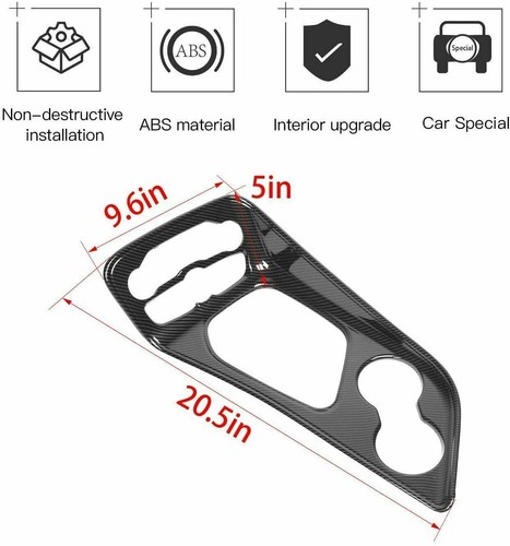 10Pcs Carbon Fiber Interior Decor Cover Trim Kit for Dodge Challenger 2015-2023 - Picture 14 of 15