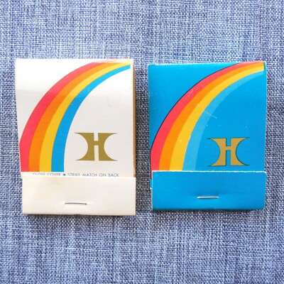 Lot of 2 Hilton Hotels and Inns Rainbow Matchbook some used matches USA