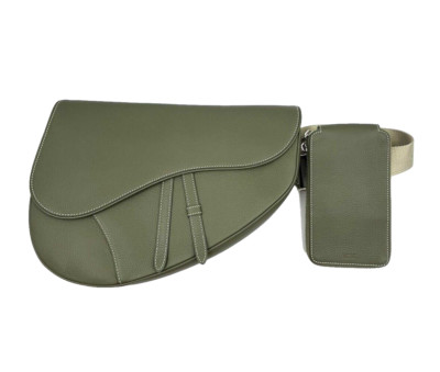 DIOR Maxi Saddle Bag ' Green Grained'