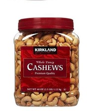 Sea Salt salted whole Cashews, 40 OZ 2.5 LBS, 1.13 kg Extra Fancy, Kirkland