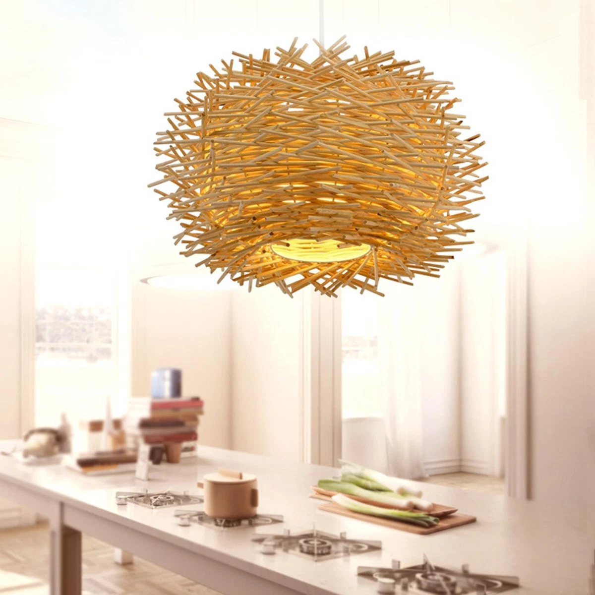 Rattan cheap lantern pendant