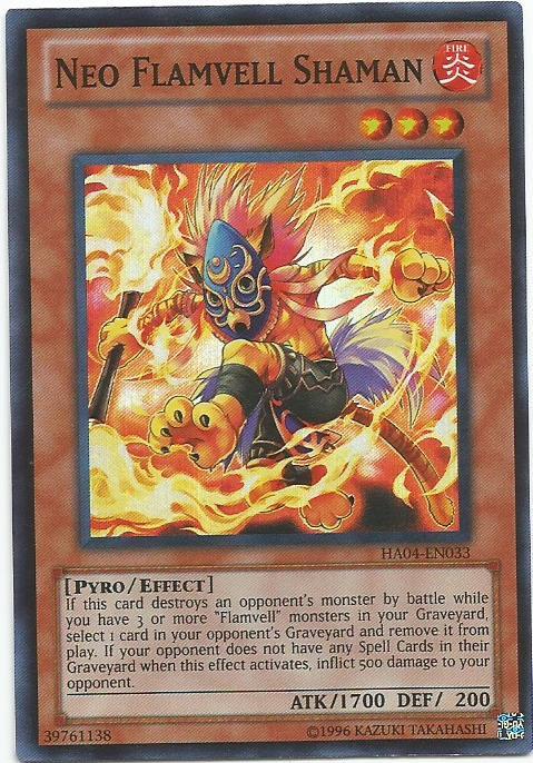 Yu-Gi-Oh! Neo Flamvell Shaman Super Rare Card - HA04-EN033 1st Edition - View #10