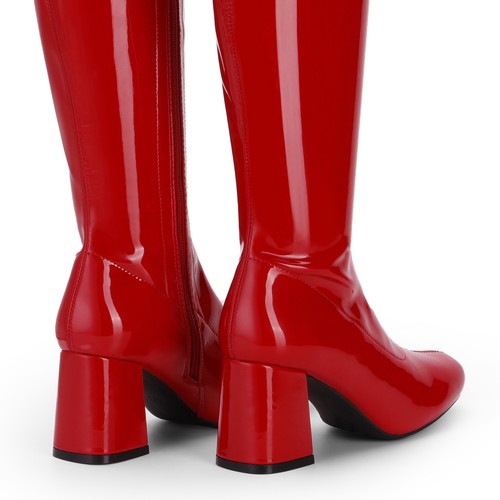 Women Gogo Boots Chunky Block Heel Square Toe Knee High Boots Snug Fit Elegant - Picture 25 of 37